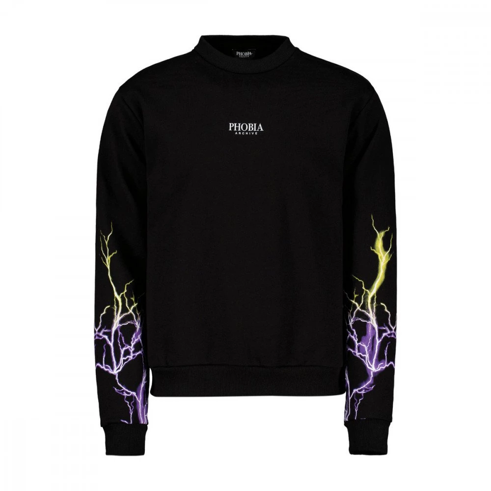 PHOBIA FELPA GIROCOLLO LIGHTNING Nero 3 PHOBIA FELPA GIROCOLLO LIGHTNING Nero