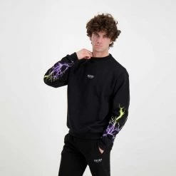 PHOBIA FELPA GIROCOLLO LIGHTNING Nero 12 PHOBIA FELPA GIROCOLLO LIGHTNING Nero -Tendenza Italia phobia ph 12bpuyel felpa girocollo fulmini street style uomo 044744901 puyel 5