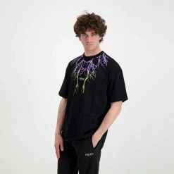 PHOBIA T-SHIRT LIGHTNING Nero -Tendenza Italia phobia ph 1bbpuyel t shirt fulmini street style uomo 044745101 puyel 4