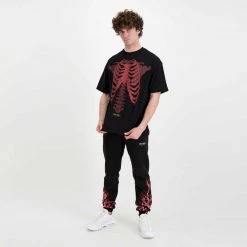 PHOBIA T-SHIRT SCHELETRO Nero -Tendenza Italia phobia ph 1bskered t shirt scheletro street style uomo 044745401 red 5