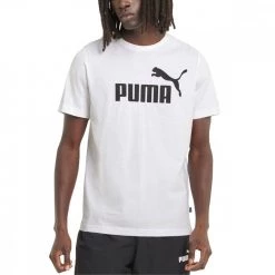 PUMA T-SHIRT LOGO ESSENTIAL Bianco -Tendenza Italia puma 586666 t shirt essential logo sport style uomo 042171701 02 3