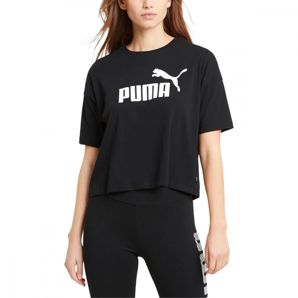 PUMA T-SHIRT CROP ESSENTIAL LOGO DONNA Nero 5 PUMA T-SHIRT CROP ESSENTIAL LOGO DONNA Nero - immagine 3