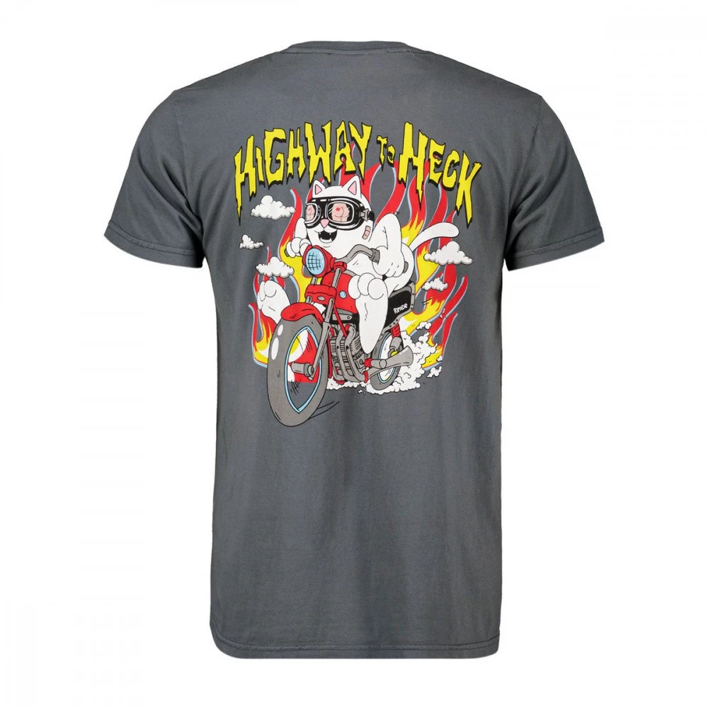 RIPNDIP T-SHIRT HIGHWAY TO HECK Grigio 4 RIPNDIP T-SHIRT HIGHWAY TO HECK Grigio - immagine 2