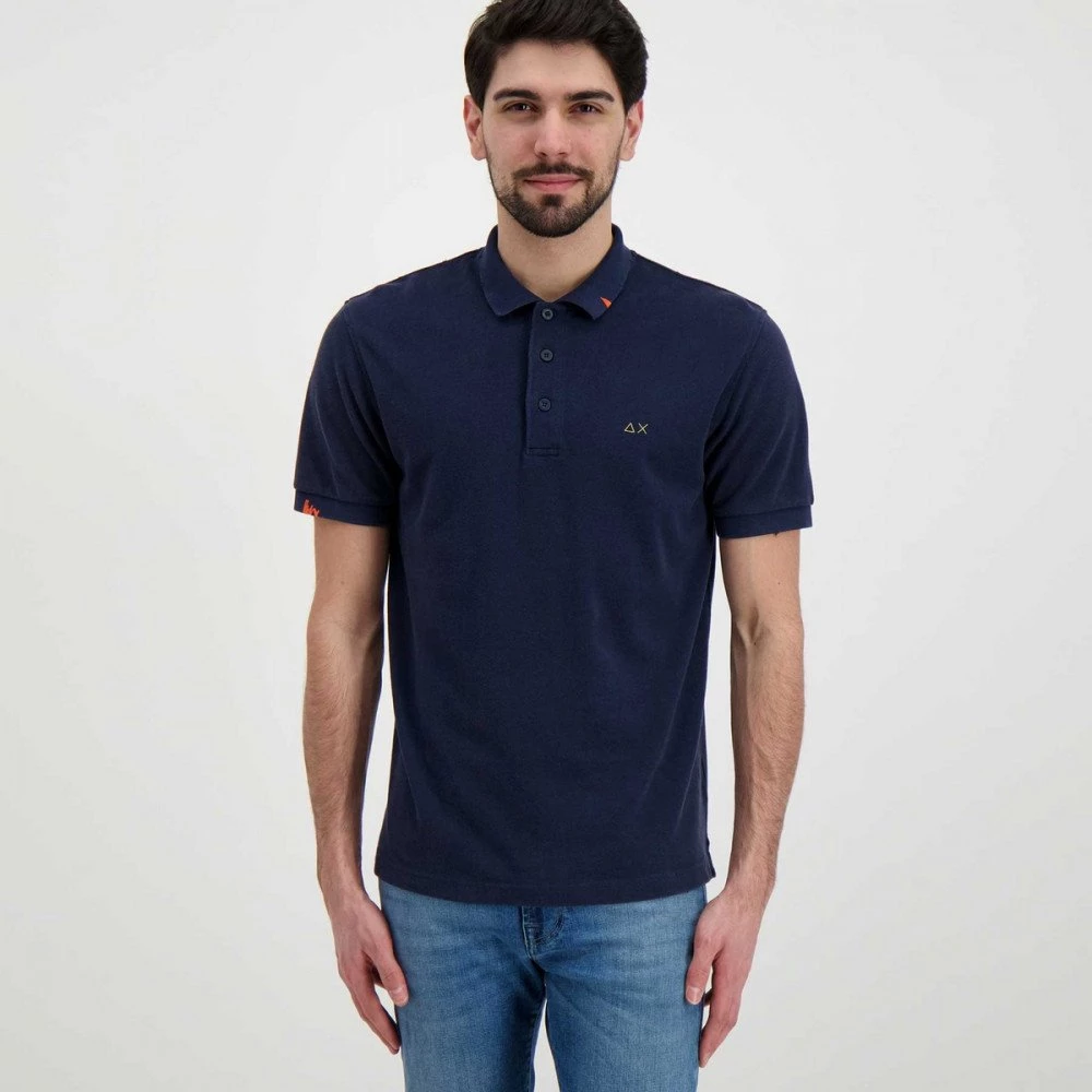 SUN 68 POLO VINTAGE SOLID CON ROTTURE Blu - immagine 3