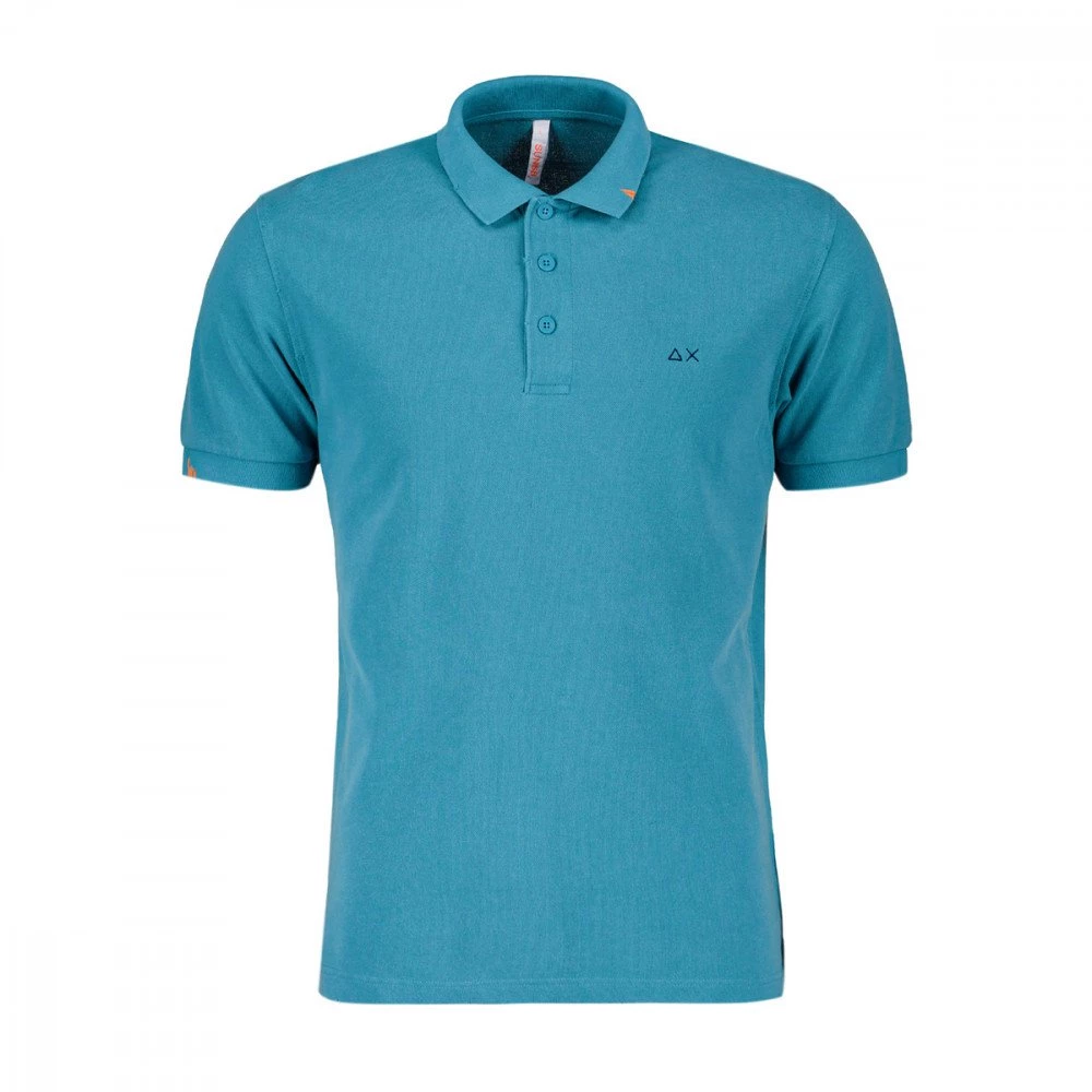 SUN 68 POLO VINTAGE SOLID CON ROTTURE Blu
