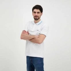 SUN 68 POLO CON PIPING Bianco -Tendenza Italia sun 68 a32110 polo con piping casual uomo 044815701 01 4