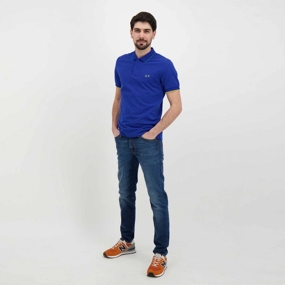 SUN 68 POLO CON PIPING Royal 7 SUN 68 POLO CON PIPING Royal - immagine 5