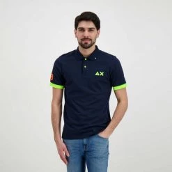 SUN 68 POLO MACRO LOGO FLUO Blu -Tendenza Italia sun 68 a32120 polo macro logo fluo casual uomo 044817001 07 5