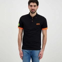 SUN 68 POLO MACRO LOGO FLUO Nero -Tendenza Italia sun 68 a32120 polo macro logo fluo casual uomo 044817101 11 3
