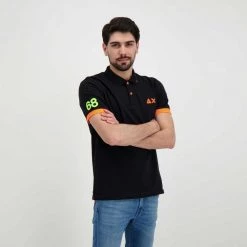 SUN 68 POLO MACRO LOGO FLUO Nero -Tendenza Italia sun 68 a32120 polo macro logo fluo casual uomo 044817101 11 5