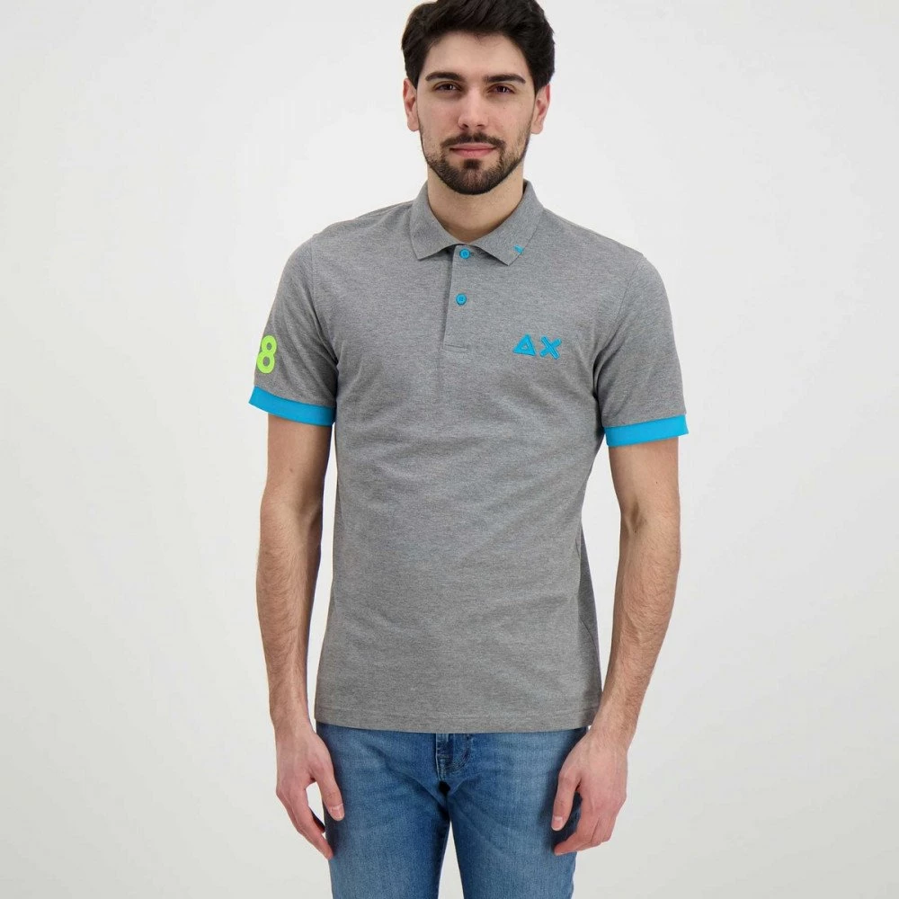 SUN 68 POLO MACRO LOGO FLUO Grigio 5 SUN 68 POLO MACRO LOGO FLUO Grigio - immagine 3