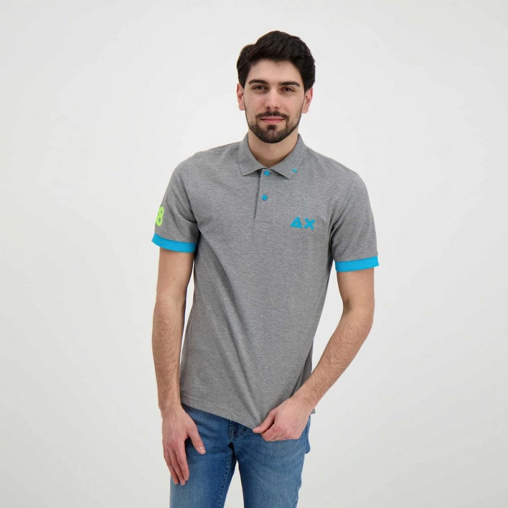 SUN 68 POLO MACRO LOGO FLUO Grigio 7 SUN 68 POLO MACRO LOGO FLUO Grigio - immagine 5