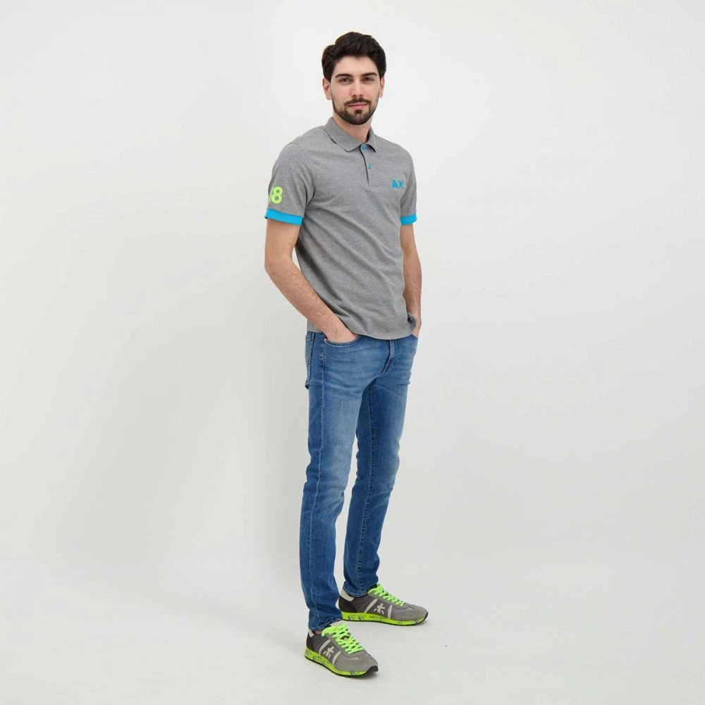 SUN 68 POLO MACRO LOGO FLUO Grigio 8 SUN 68 POLO MACRO LOGO FLUO Grigio - immagine 6