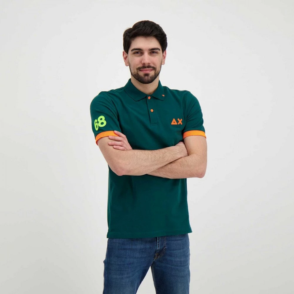 SUN 68 POLO MACRO LOGO FLUO Verde 7 SUN 68 POLO MACRO LOGO FLUO Verde - immagine 5