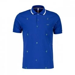 SUN 68 POLO RICAMO FIORI ALL-OVER Royal