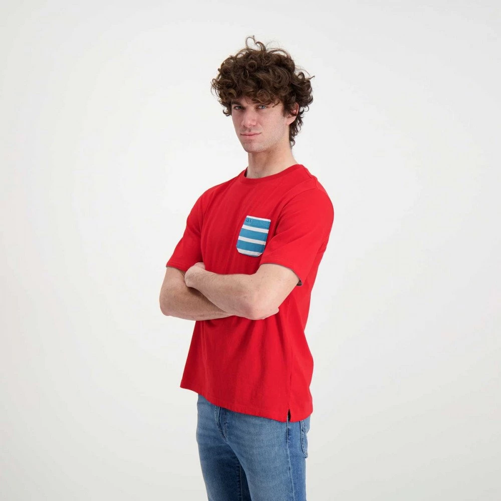 SUN 68 T-SHIRT TASCHINO A RIGHE Rosso 6 SUN 68 T-SHIRT TASCHINO A RIGHE Rosso - immagine 4