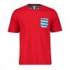SUN 68 T-SHIRT TASCHINO A RIGHE Rosso