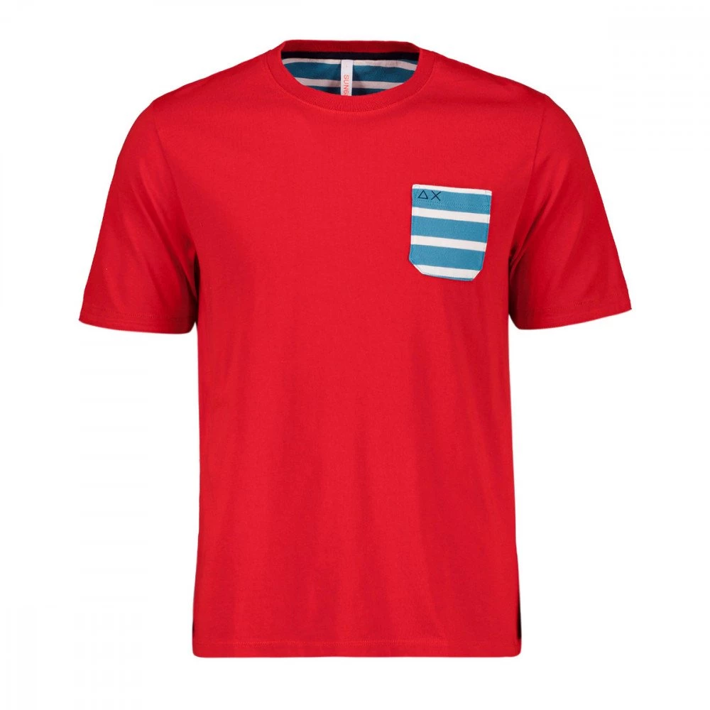 SUN 68 T-SHIRT TASCHINO A RIGHE Rosso 3 SUN 68 T-SHIRT TASCHINO A RIGHE Rosso