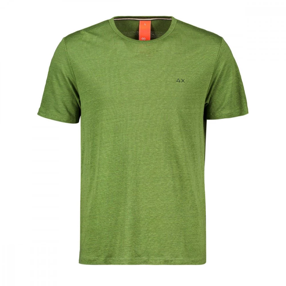 SUN 68 T-SHIRT IN LINO Verde 3 SUN 68 T-SHIRT IN LINO Verde