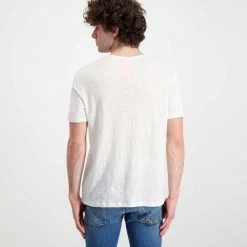 SUN 68 T-SHIRT IN LINO Bianco -Tendenza Italia sun 68 t32136 t shirt in lino casual uomo 044820501 01 3