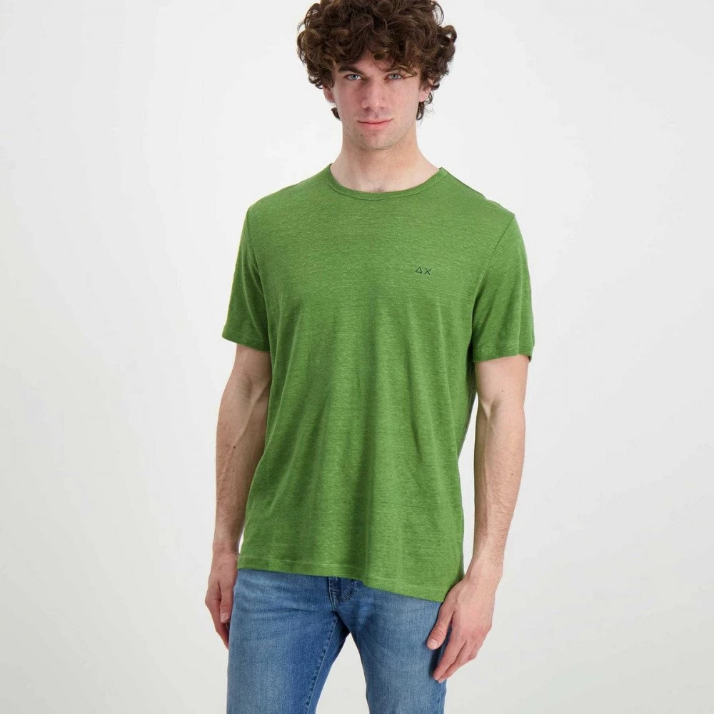 SUN 68 T-SHIRT IN LINO Verde 4 SUN 68 T-SHIRT IN LINO Verde - immagine 2