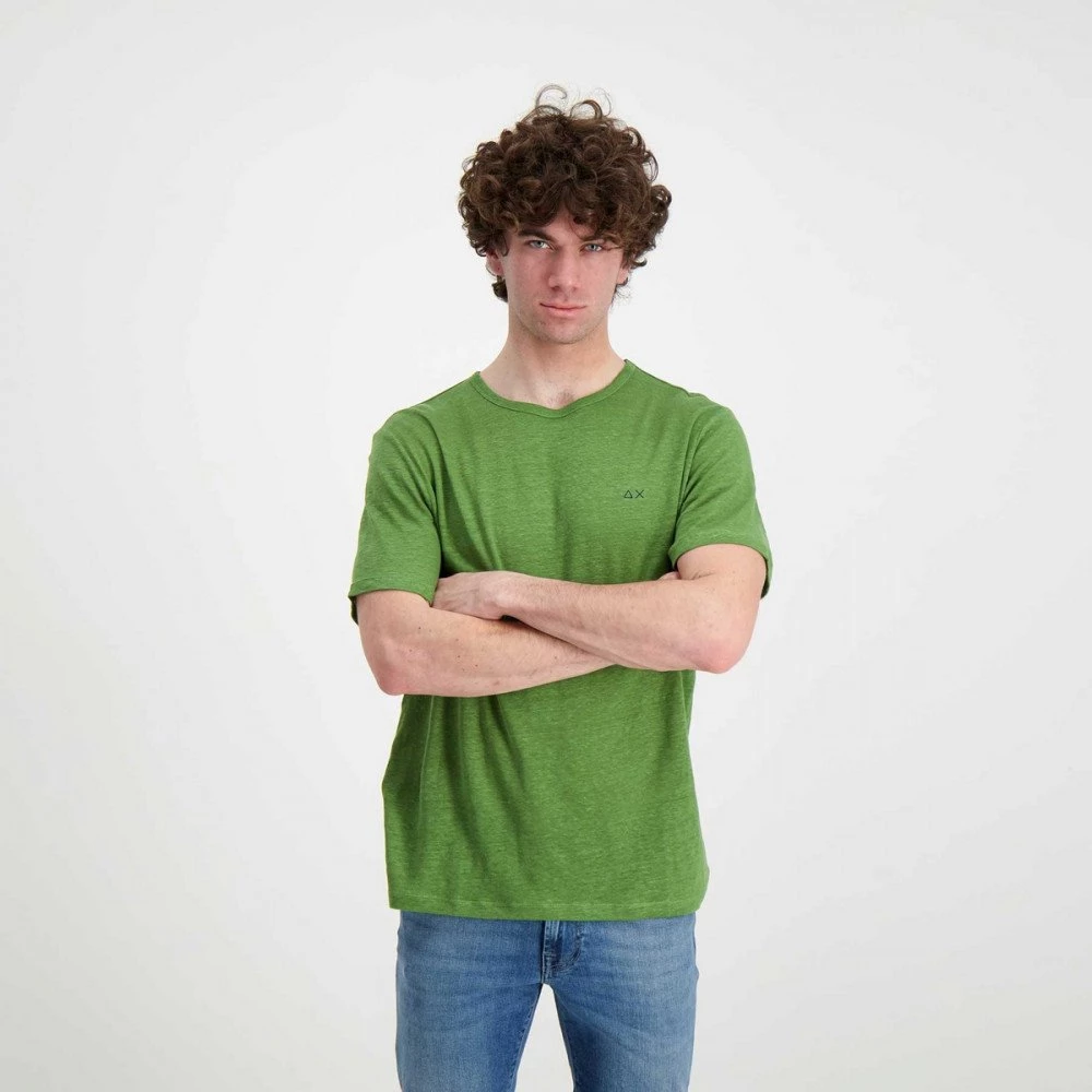 SUN 68 T-SHIRT IN LINO Verde 6 SUN 68 T-SHIRT IN LINO Verde - immagine 4
