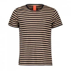 SUN 68 T-SHIRT IN LINO A RIGHE Beige, Blu