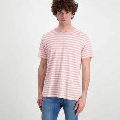 SUN 68 T-SHIRT IN LINO A RIGHE Bianco, Rosa 8 SUN 68 T-SHIRT IN LINO A RIGHE Bianco, Rosa -Tendenza Italia sun 68 t32137 t shirt in lino a righe casual uomo 044820901 0418 2