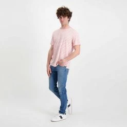SUN 68 T-SHIRT IN LINO A RIGHE Bianco, Rosa 11 SUN 68 T-SHIRT IN LINO A RIGHE Bianco, Rosa -Tendenza Italia sun 68 t32137 t shirt in lino a righe casual uomo 044820901 0418 5