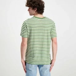 SUN 68 T-SHIRT IN LINO A RIGHE Bianco, Verde 9 SUN 68 T-SHIRT IN LINO A RIGHE Bianco, Verde -Tendenza Italia sun 68 t32137 t shirt in lino a righe casual uomo 044821101 1907 3