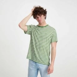 SUN 68 T-SHIRT IN LINO A RIGHE Bianco, Verde 10 SUN 68 T-SHIRT IN LINO A RIGHE Bianco, Verde -Tendenza Italia sun 68 t32137 t shirt in lino a righe casual uomo 044821101 1907 4