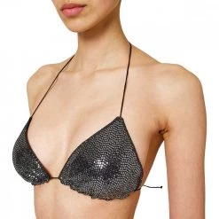 SUNDEK TRIANGOLO PAILETTES JENNIFER DONNA Nero -Tendenza Italia sundek w101ktl6700 top triangolo micro pailettes donna mare donna 045083401 00400 3