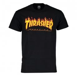 T-shirt Thrasher Magazine Flame Logo Nero