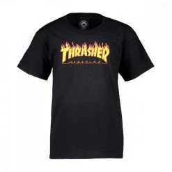 THRASHER T-SHIRT FLAME BAMBINO Nero