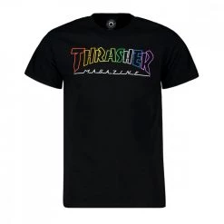 THRASHER T-SHIRT OUTLINED RAIBOW MAG