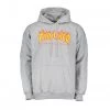 THRASHER FELPA CON CAPPUCCIO FLAME LOGO Grigio -Tendenza Italia thrasher 312007 felpa con cappuccio flame logo street style uomo 033434201 grey 1