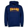THRASHER FELPA CON CAPPUCCIO FLAME LOGO Blu -Tendenza Italia thrasher 312007 felpa con cappuccio flame logo street style uomo 034047901 nvy 1