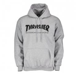 THRASHER FELPA CON CAPPUCCIO SKATE MAG Grigio