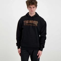 THRASHER FELPA CON CAPPUCCIO OUTLINED -Tendenza Italia thrasher 314275 felpa con cappuccio outlined street style uomo 044800901 bkor 3