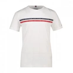 TOMMY HILFIGER T-SHIRT TAPE BAMBINO Bianco