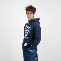 TOMMY JEANS FELPA CON CAPPUCCIO COLLEGIATE TIE DYE Blu -Tendenza Italia tommy jeans dm0dm12350 felpa con cappuccio collegiate tie dye casual uomo 045117001 c87 5