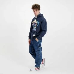 TOMMY JEANS FELPA CON CAPPUCCIO COLLEGIATE TIE DYE Blu -Tendenza Italia tommy jeans dm0dm12350 felpa con cappuccio collegiate tie dye casual uomo 045117001 c87 6