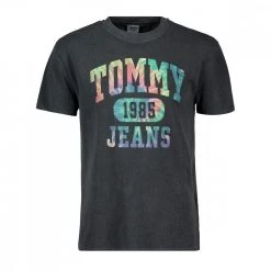 TOMMY JEANS T-SHIRT COLLEGIATE TIE DYE Nero