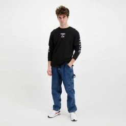 TOMMY JEANS MAGLIA MANICA LUNGA HOMESPUN GRAPHIC Nero -Tendenza Italia tommy jeans dm0dm12422 maglia manica lunga homespun graphic casual uomo 045117501 bds 6