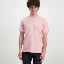 TOMMY JEANS T-SHIRT D2 TINY LINEAR Rosa -Tendenza Italia tommy jeans dm0dm12852 t shirt d2 tiny linear casual uomo 045110201 th9 3