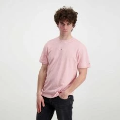 TOMMY JEANS T-SHIRT D2 TINY LINEAR Rosa -Tendenza Italia tommy jeans dm0dm12852 t shirt d2 tiny linear casual uomo 045110201 th9 5
