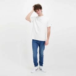 TOMMY JEANS T-SHIRT D2 TINY LINEAR Bianco -Tendenza Italia tommy jeans dm0dm12852 t shirt d2 tiny linear casual uomo 045110301 ybr 5