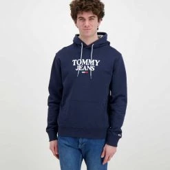 TOMMY JEANS FELPA CON CAPPUCCIO ENTRY Blu -Tendenza Italia tommy jeans dm0dm12941 felpa con cappuccio entry casual uomo 045111201 c87 3