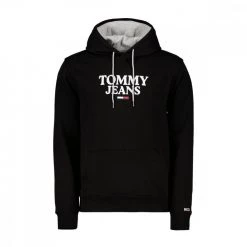 TOMMY JEANS FELPA CON CAPPUCCIO ENTRY Nero
