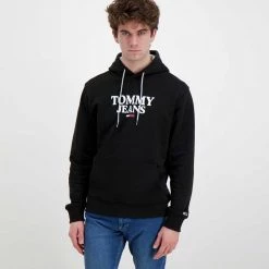 TOMMY JEANS FELPA CON CAPPUCCIO ENTRY Nero 10 TOMMY JEANS FELPA CON CAPPUCCIO ENTRY Nero -Tendenza Italia tommy jeans dm0dm12941 felpa con cappuccio entry casual uomo 045823001 bds 3